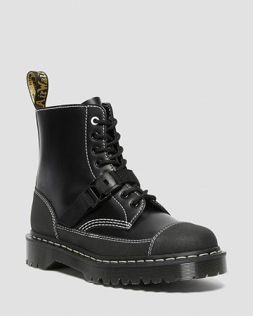Botas con Cordones Dr Martens 1460 Tech Made in England Cuero Mujer Negros | MX 567KOR